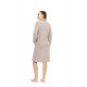 W1882 - Sand - ROBE ZIPPER FLEECE STRIPE- (W1882) W1882 - Sand - ROBE ZIPPER FLEECE STRIPE- (W1882)