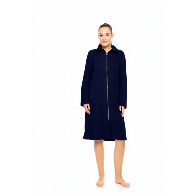 W1882 - Yacht Blue - ROBE ZIPPER FLEECE STRIPE- (W1882) W1882 - Yacht Blue - ROBE ZIPPER FLEECE STRIPE- (W1882)