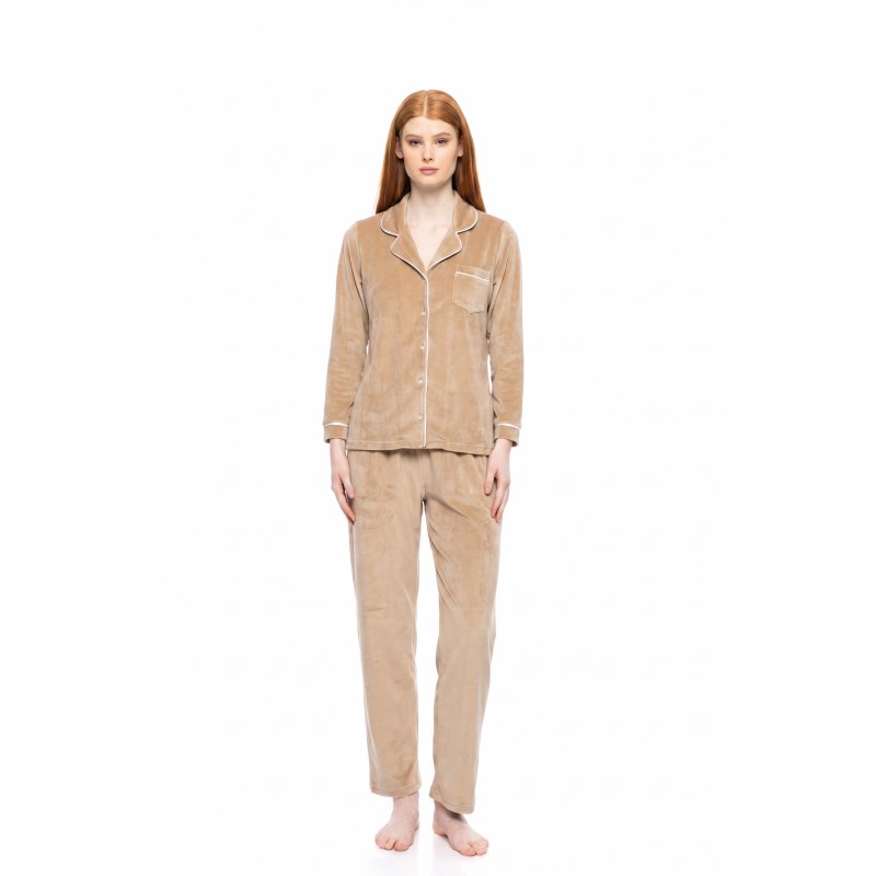 W1888 - Skin - PYJAMA BUTTONED SOFT VELVET- (W1888) W1888 - Skin - PYJAMA BUTTONED SOFT VELVET- (W1888)