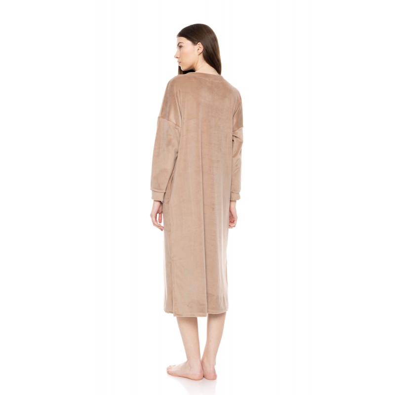 W1891 - Skin - NIGHTGOWN LONG SOFT VELVET- (W1891) W1891 - Skin - NIGHTGOWN LONG SOFT VELVET- (W1891)