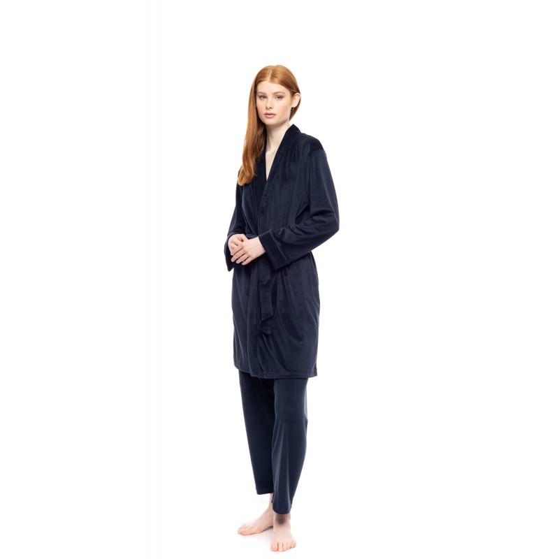 W1893 - Yacht Blue - ROBE SOFT VELVET- (W1893) W1893 - Yacht Blue - ROBE SOFT VELVET- (W1893)