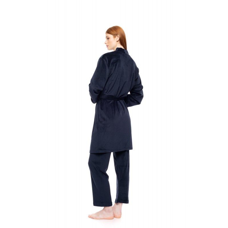 W1893 - Yacht Blue - ROBE SOFT VELVET- (W1893) W1893 - Yacht Blue - ROBE SOFT VELVET- (W1893)