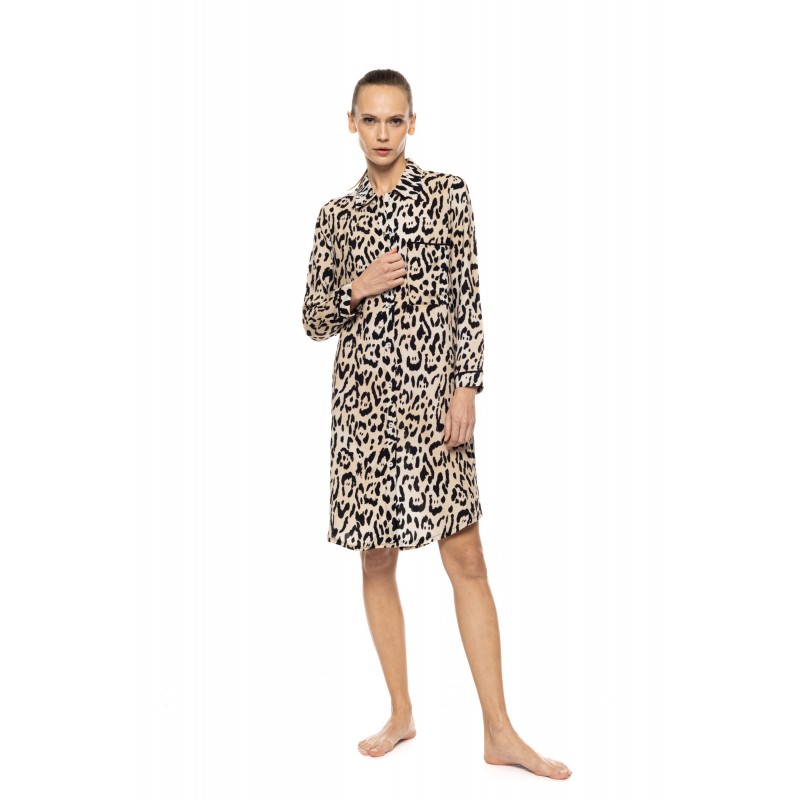W1904 - Type - Nightgown Buttoned Sand Leopard- (W1904) W1904 - Type - Nightgown Buttoned Sand Leopard- (W1904)