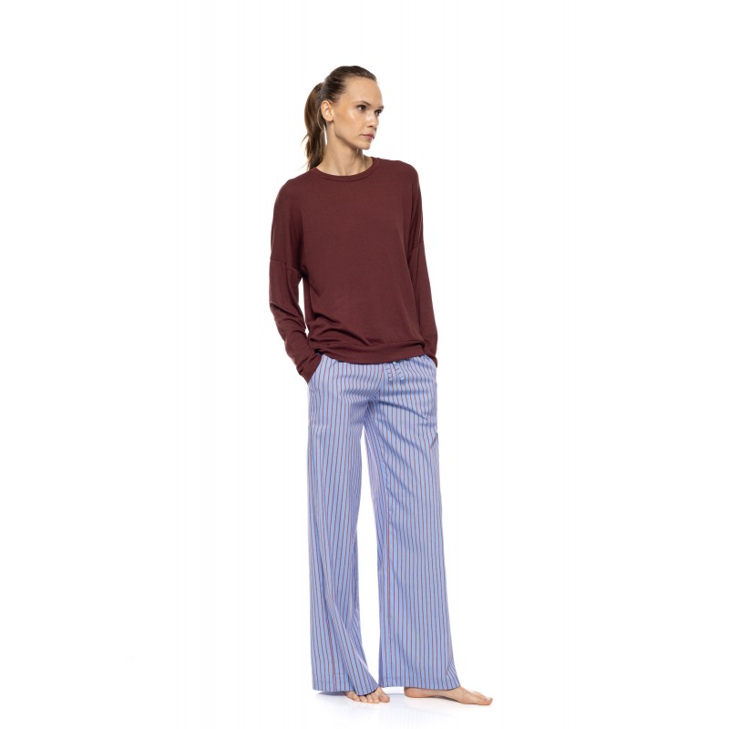 W1910 - Type - Pyjama Stripe Soft Blue/Bordeaux- (W1910) W1910 - Type - Pyjama Stripe Soft Blue/Bordeaux- (W1910)