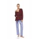 W1911 - Type - Pyjama 3pcs Stripe Soft Blue/Bordeaux- (W1911) W1911 - Type - Pyjama 3pcs Stripe Soft Blue/Bordeaux- (W1911)