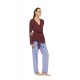 W1911 - Type - Pyjama 3pcs Stripe Soft Blue/Bordeaux- (W1911) W1911 - Type - Pyjama 3pcs Stripe Soft Blue/Bordeaux- (W1911)