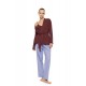 W1911 - Type - Pyjama 3pcs Stripe Soft Blue/Bordeaux- (W1911) W1911 - Type - Pyjama 3pcs Stripe Soft Blue/Bordeaux- (W1911)