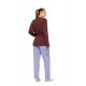 W1911 - Type - Pyjama 3pcs Stripe Soft Blue/Bordeaux- (W1911) W1911 - Type - Pyjama 3pcs Stripe Soft Blue/Bordeaux- (W1911)