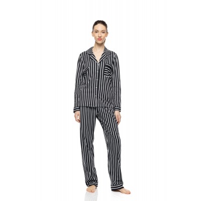 W1913 - Type - Pyjama Buttoned Wide Stripe Navy- (W1913)
