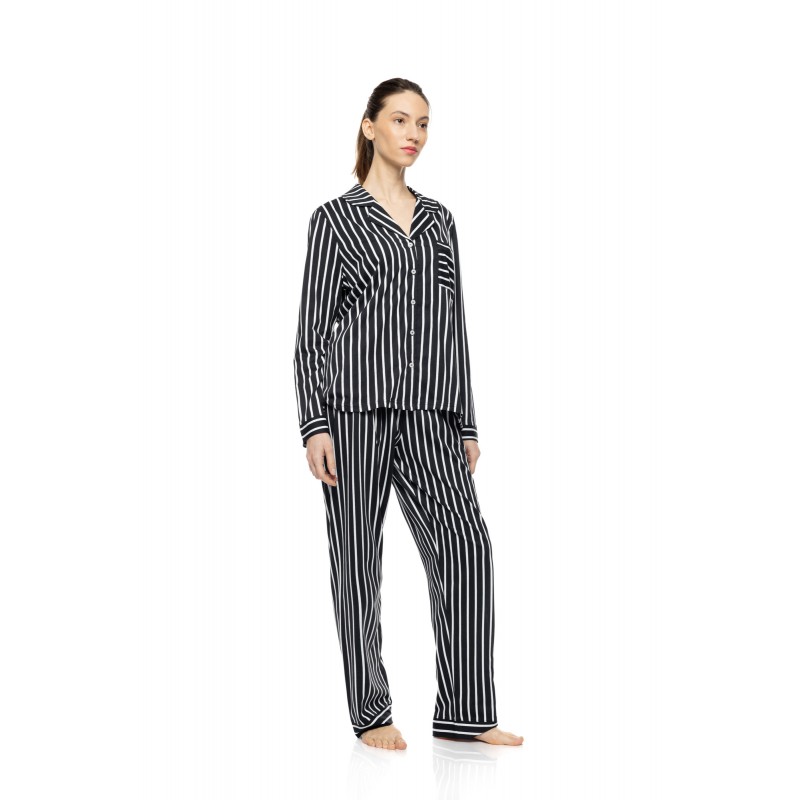 W1913 - Type - Pyjama Buttoned Wide Stripe Navy- (W1913) W1913 - Type - Pyjama Buttoned Wide Stripe Navy- (W1913)