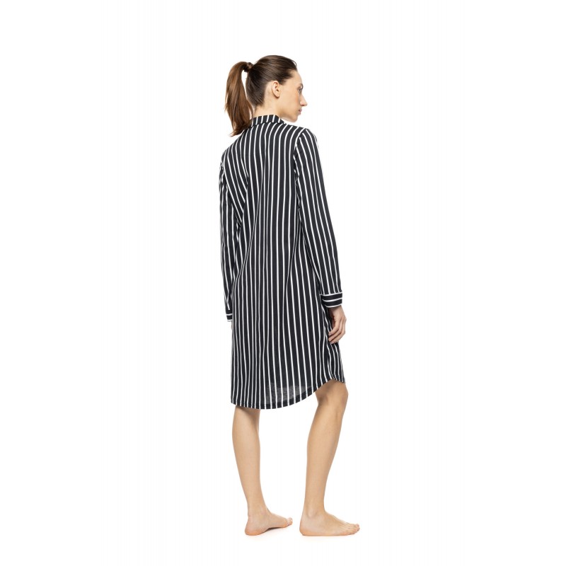 W1914 - Type - Nightgown Buttoned Wide Stripe Navy- (W1914) W1914 - Type - Nightgown Buttoned Wide Stripe Navy- (W1914)