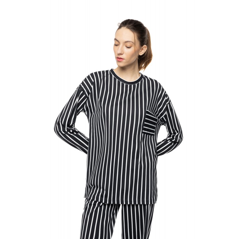 W1915 - Type - Pyjama Wide Stripe Navy- (W1915) W1915 - Type - Pyjama Wide Stripe Navy- (W1915)