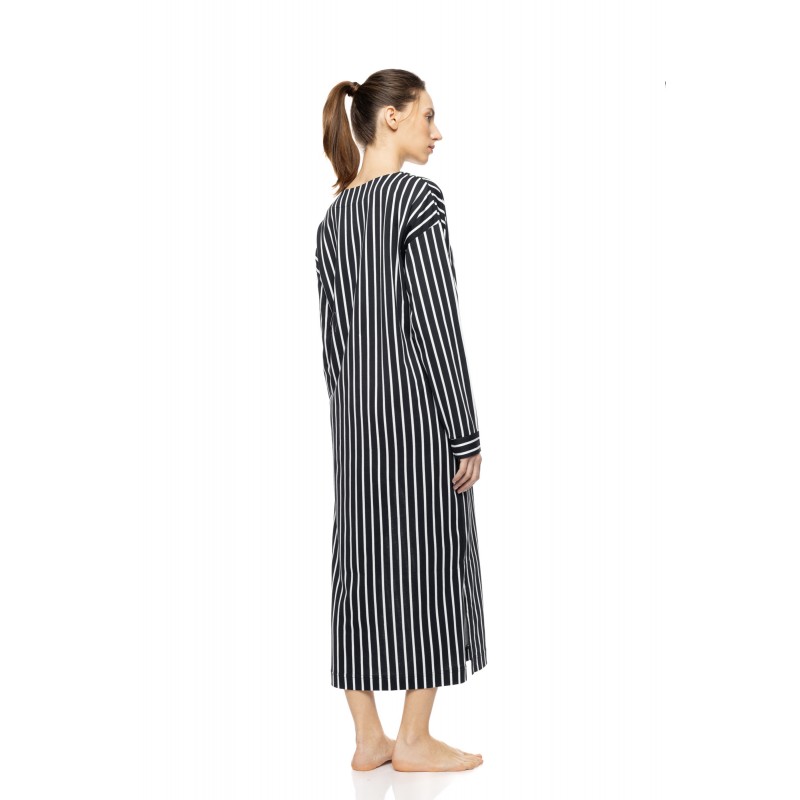 W1917 - Type - Nightgown Wide Stripe Navy- (W1917) W1917 - Type - Nightgown Wide Stripe Navy- (W1917)