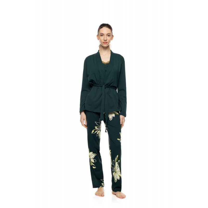 W1923 - Type - Pyjama 3pcs Emerald Flower- (W1923) W1923 - Type - Pyjama 3pcs Emerald Flower- (W1923)