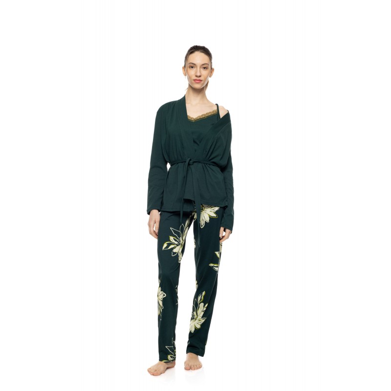 W1923 - Type - Pyjama 3pcs Emerald Flower- (W1923) W1923 - Type - Pyjama 3pcs Emerald Flower- (W1923)