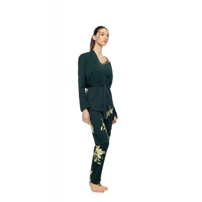 W1923 - Type - Pyjama 3pcs Emerald Flower- (W1923) W1923 - Type - Pyjama 3pcs Emerald Flower- (W1923)