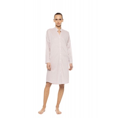 W1926 - Type - Nightgown Buttoned Stripe Bordeaux- (W1926)