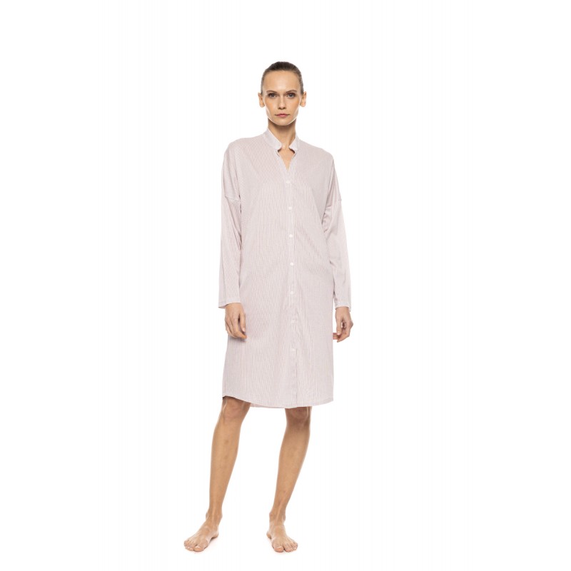 W1926 - Type - Nightgown Buttoned Stripe Bordeaux- (W1926) W1926 - Type - Nightgown Buttoned Stripe Bordeaux- (W1926)