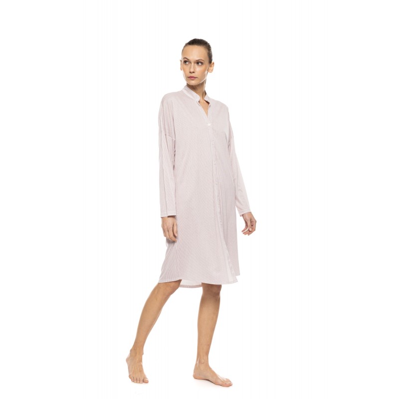 W1926 - Type - Nightgown Buttoned Stripe Bordeaux- (W1926) W1926 - Type - Nightgown Buttoned Stripe Bordeaux- (W1926)
