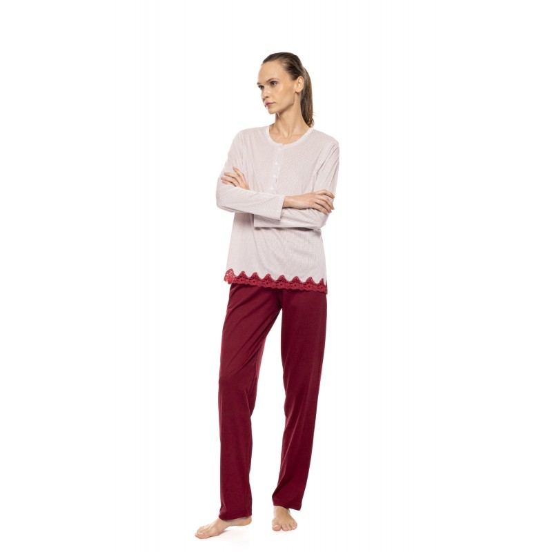 W1928 - Type - Pyjama Stripe Bordeaux- (W1928) W1928 - Type - Pyjama Stripe Bordeaux- (W1928)