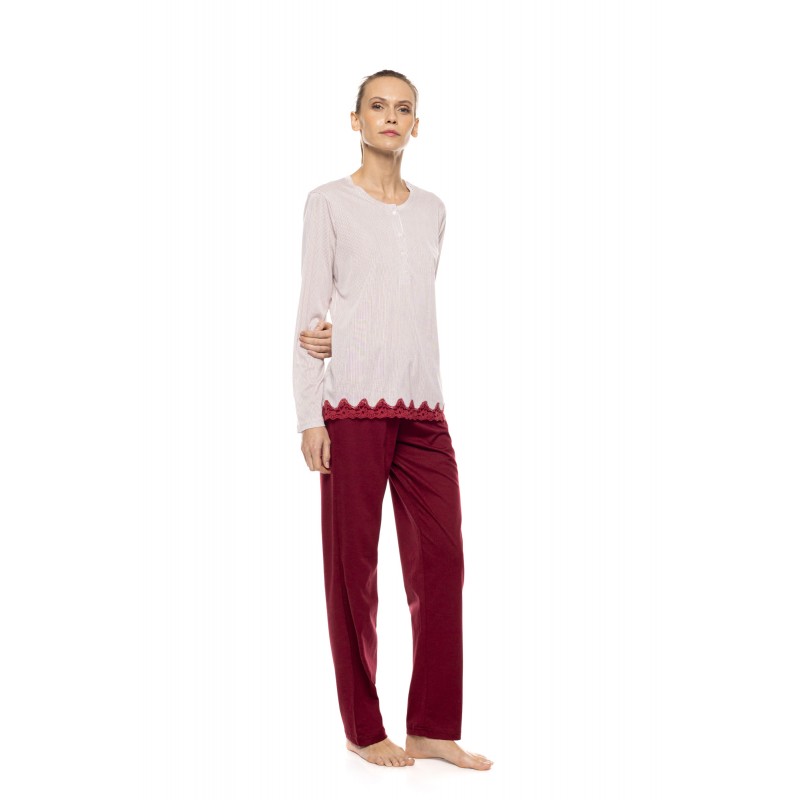 W1928 - Type - Pyjama Stripe Bordeaux- (W1928) W1928 - Type - Pyjama Stripe Bordeaux- (W1928)