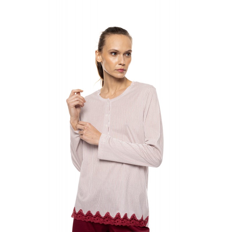 W1928 - Type - Pyjama Stripe Bordeaux- (W1928) W1928 - Type - Pyjama Stripe Bordeaux- (W1928)