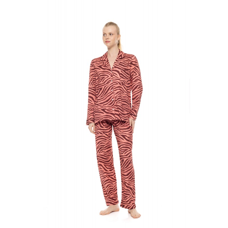 W1933 - Type - Pyjama Buttoned Dusty Pink Zebra- (W1933) W1933 - Type - Pyjama Buttoned Dusty Pink Zebra- (W1933)