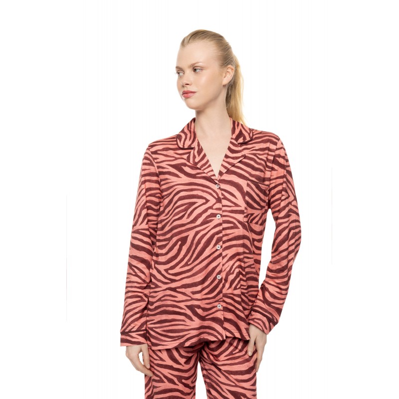 W1933 - Type - Pyjama Buttoned Dusty Pink Zebra- (W1933) W1933 - Type - Pyjama Buttoned Dusty Pink Zebra- (W1933)