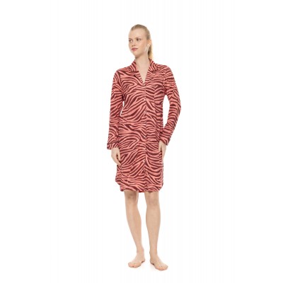 W1934 - Type - Nightgown Buttoned Dusty Pink Zebra- (W1934)