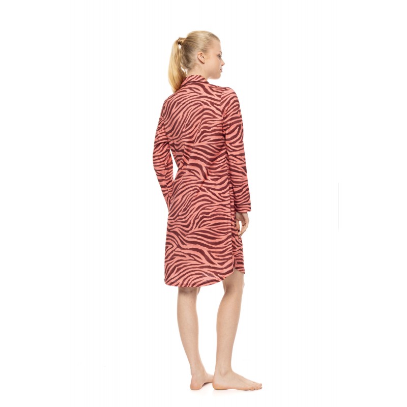 W1934 - Type - Nightgown Buttoned Dusty Pink Zebra- (W1934) W1934 - Type - Nightgown Buttoned Dusty Pink Zebra- (W1934)