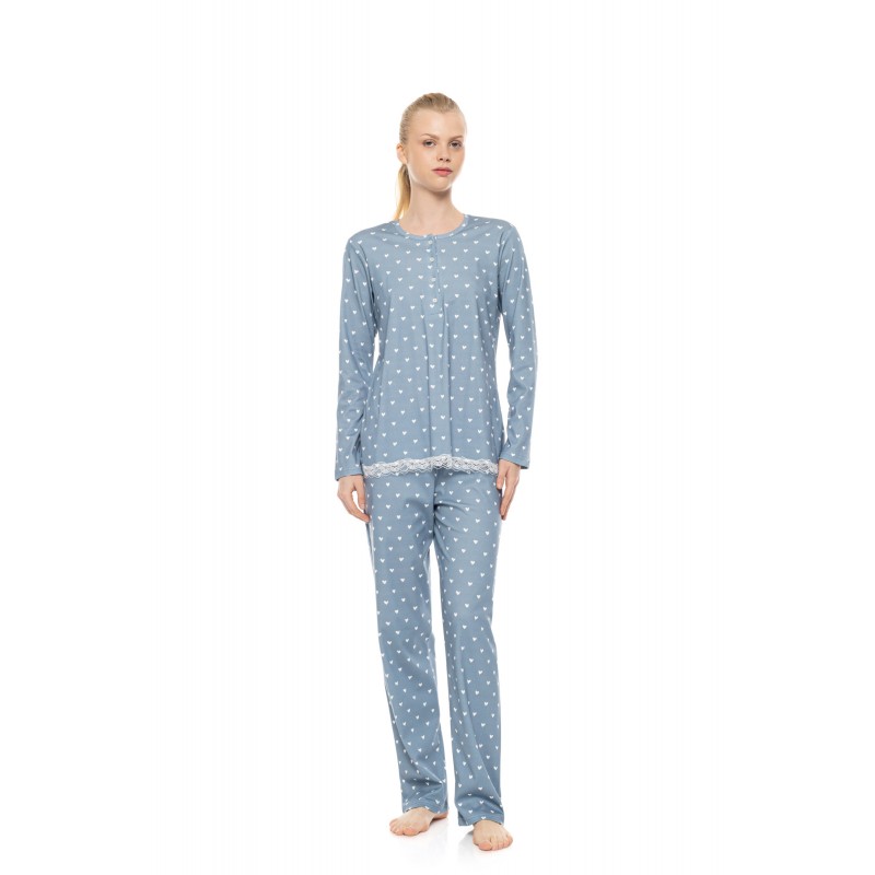 W1952 - Type - Pyjama Stone Blue Heart- (W1952) W1952 - Type - Pyjama Stone Blue Heart- (W1952)