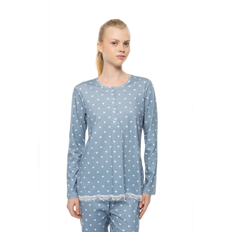W1952 - Type - Pyjama Stone Blue Heart- (W1952) W1952 - Type - Pyjama Stone Blue Heart- (W1952)