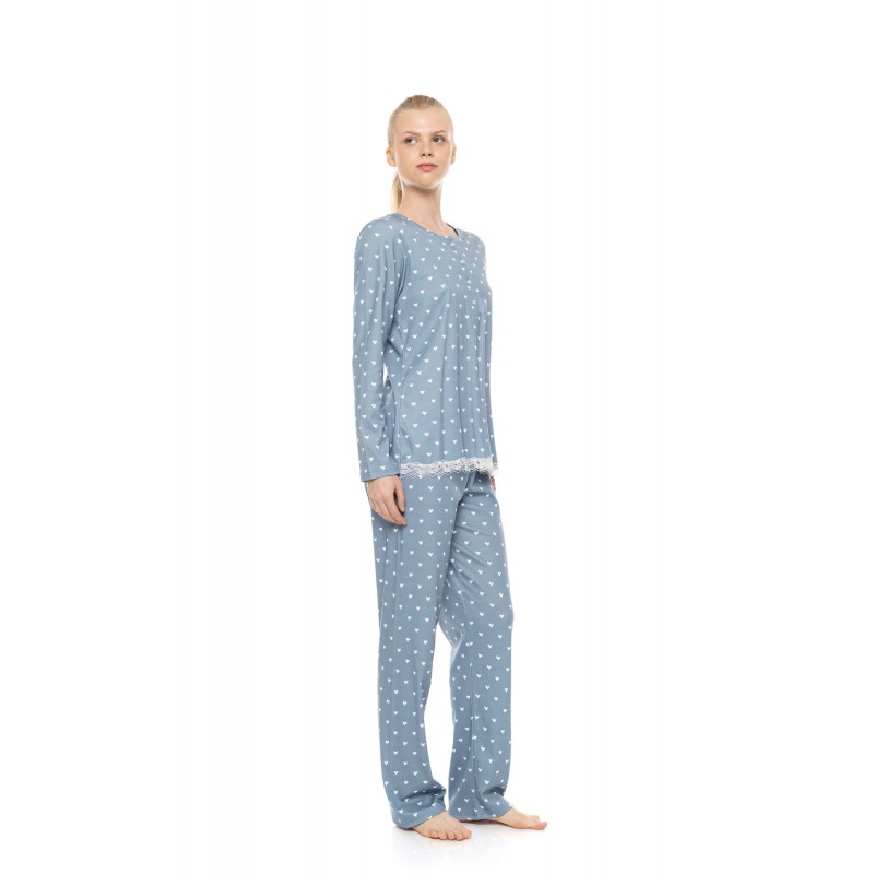 W1952 - Type - Pyjama Stone Blue Heart- (W1952) W1952 - Type - Pyjama Stone Blue Heart- (W1952)
