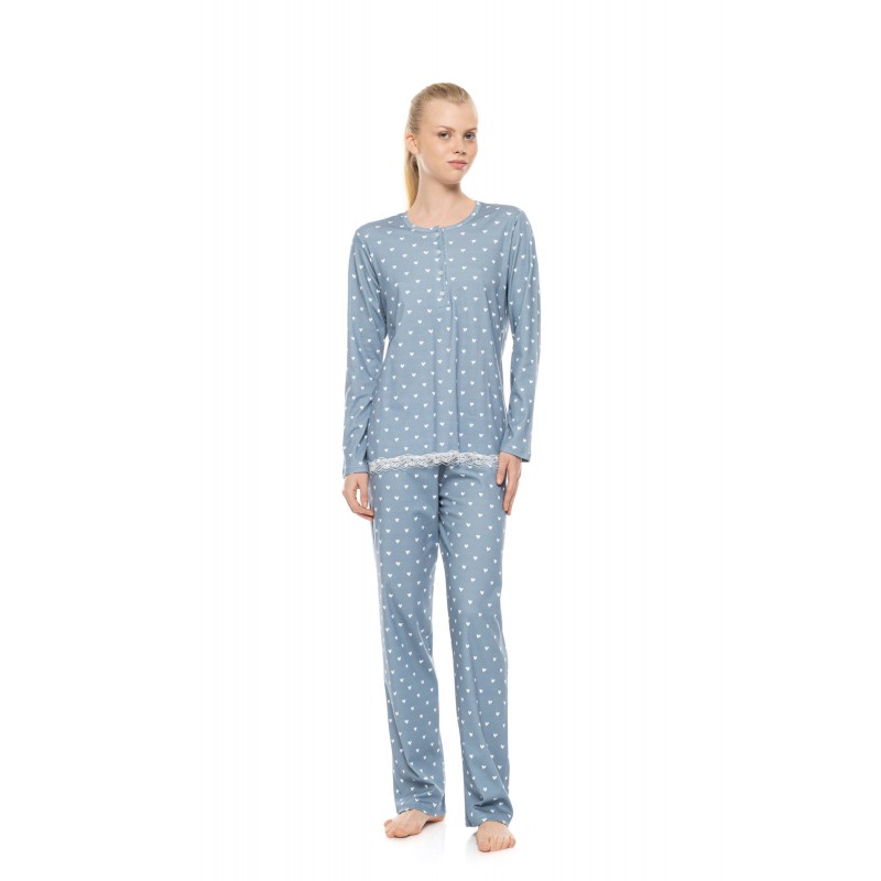 W1952 - Type - Pyjama Stone Blue Heart- (W1952) W1952 - Type - Pyjama Stone Blue Heart- (W1952)