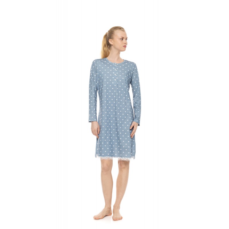 W1953 - Type - Nightgown Stone Blue Heart- (W1953) W1953 - Type - Nightgown Stone Blue Heart- (W1953)