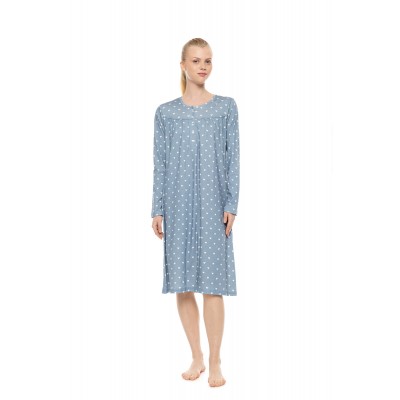 W1954 - Type - Nightgown Classic Stone Blue Heart- (W1954)