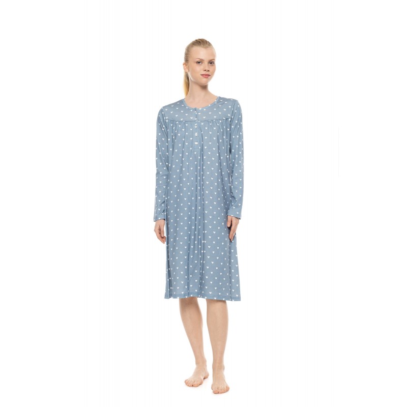 W1954 - Type - Nightgown Classic Stone Blue Heart- (W1954) W1954 - Type - Nightgown Classic Stone Blue Heart- (W1954)