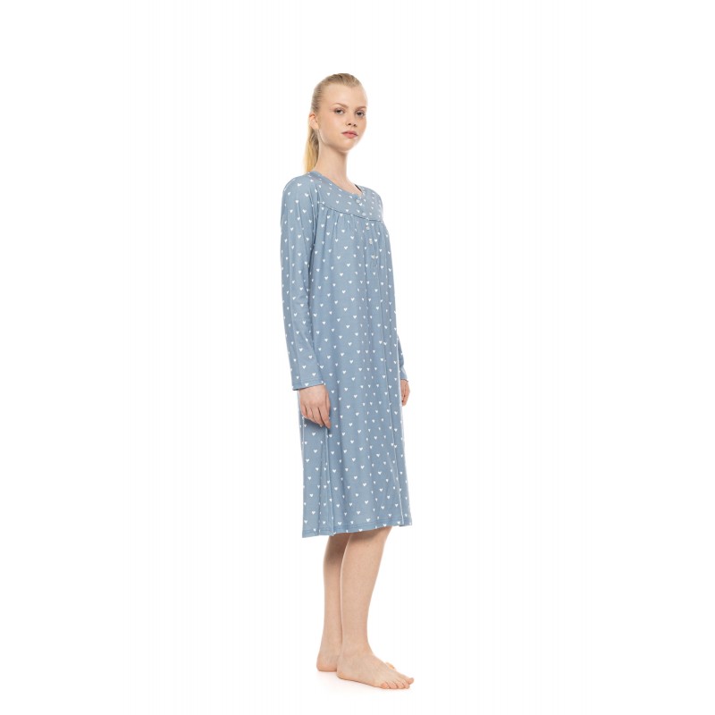 W1954 - Type - Nightgown Classic Stone Blue Heart- (W1954) W1954 - Type - Nightgown Classic Stone Blue Heart- (W1954)