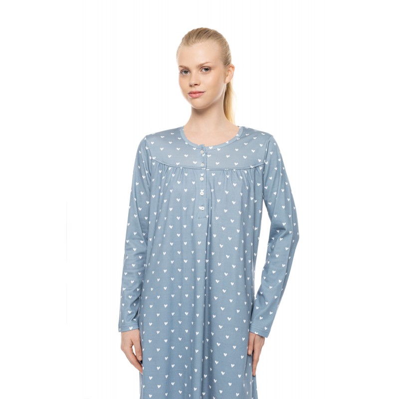 W1954 - Type - Nightgown Classic Stone Blue Heart- (W1954) W1954 - Type - Nightgown Classic Stone Blue Heart- (W1954)