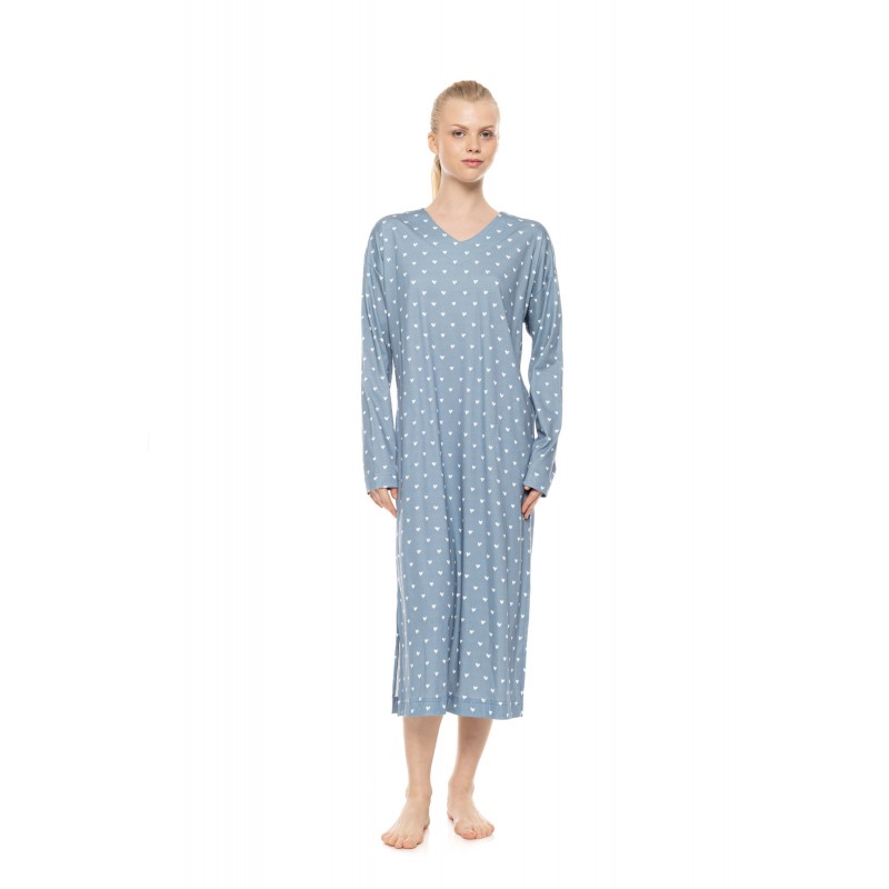 W1958 - Type - Nightgown Long Stone Blue Heart- (W1958) W1958 - Type - Nightgown Long Stone Blue Heart- (W1958)