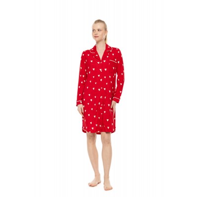 W1974 - Type - Nightgown Buttoned Rasberry Heart- (W1974)
