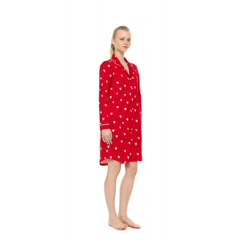 W1974 - Type - Nightgown Buttoned Rasberry Heart- (W1974)