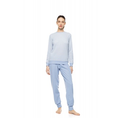 W1990 - Type - Pyjama Blue Cloud Plaid- (W1990)