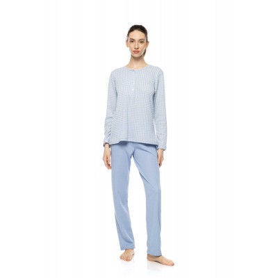W1991 - Type - Pyjama Blue Cloud Plaid- (W1991)