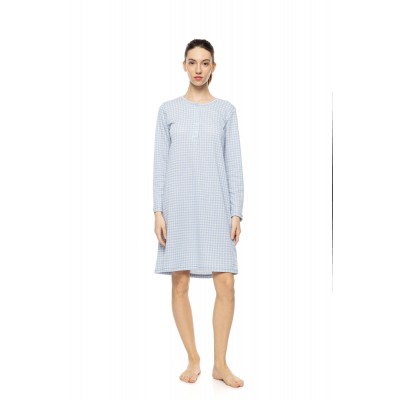 W1992 - Type - Nightgown Blue Cloud Plaid- (W1992)