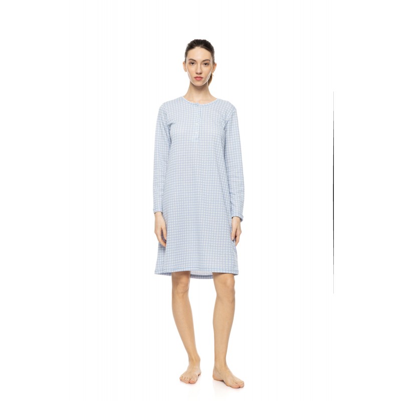 W1992 - Type - Nightgown Blue Cloud Plaid- (W1992) W1992 - Type - Nightgown Blue Cloud Plaid- (W1992)