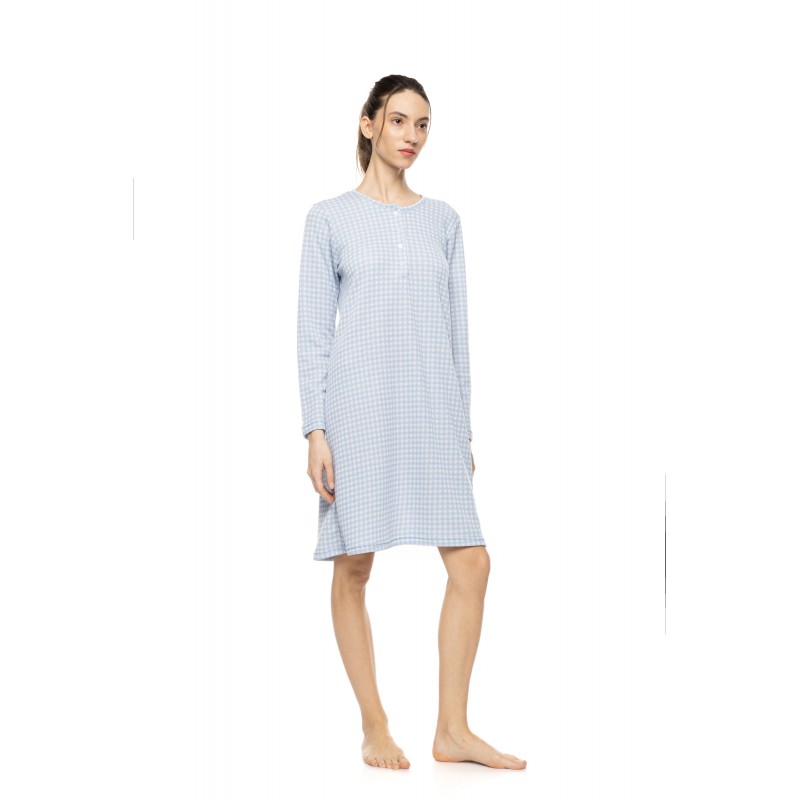 W1992 - Type - Nightgown Blue Cloud Plaid- (W1992) W1992 - Type - Nightgown Blue Cloud Plaid- (W1992)