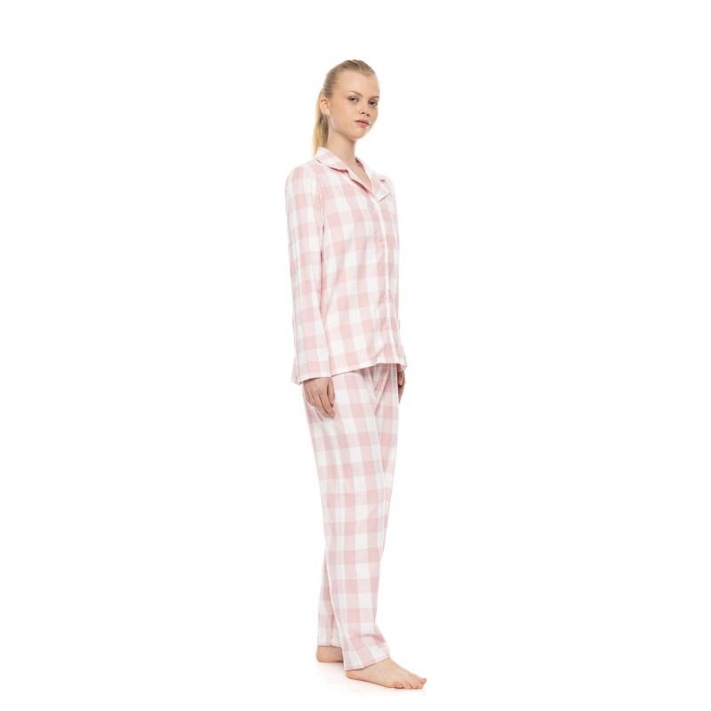 W1996 - Type - Pyjama Buttoned Soft Pink Plaid- (W1996) W1996 - Type - Pyjama Buttoned Soft Pink Plaid- (W1996)