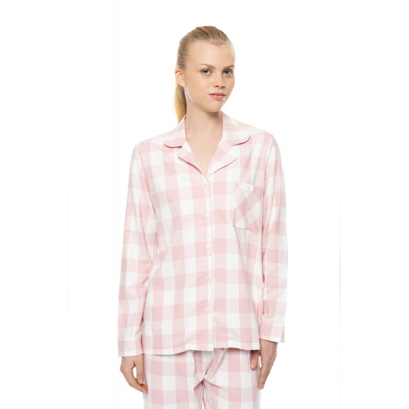 W1996 - Type - Pyjama Buttoned Soft Pink Plaid- (W1996) W1996 - Type - Pyjama Buttoned Soft Pink Plaid- (W1996)
