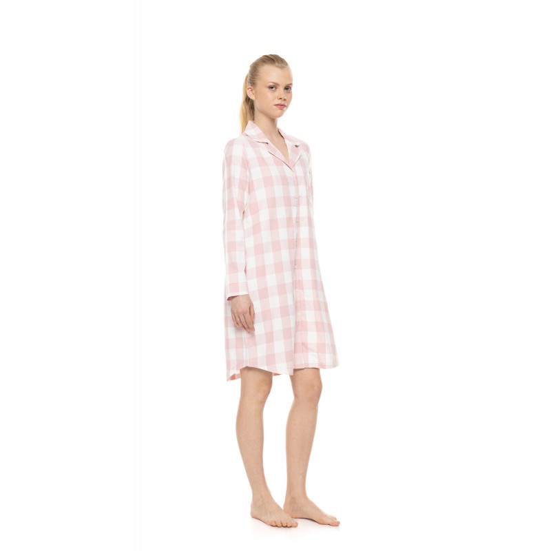 W1997 - Type - Nightgown Buttoned Soft Pink Plaid- (W1997) W1997 - Type - Nightgown Buttoned Soft Pink Plaid- (W1997)
